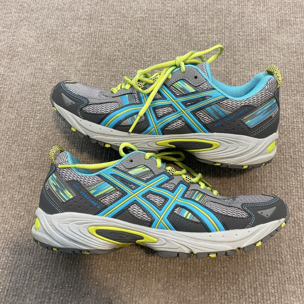ASICS GEL-Venture 5 Shoes Womens Size 9.5 Gray Blue Trail Running Sneakers T5N9N - Picture 2 of 9